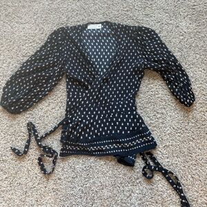 FAITHFULL THE BRAND X ANTHRO tie wrap floral top size 4 Small